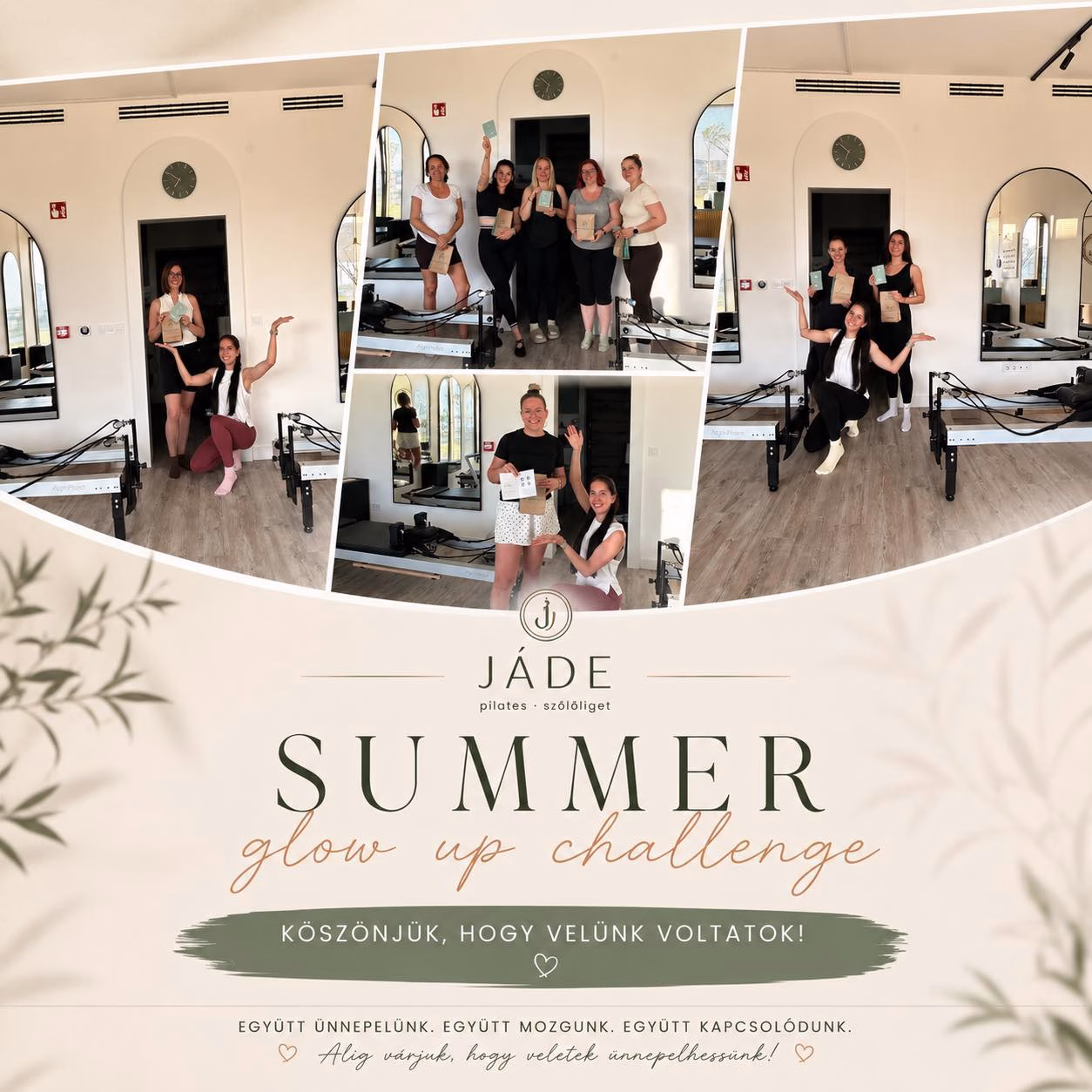 Négy hét közös munka, mozgás, fejlődés és rengeteg inspiráló pillanat. 🤍
A héten lezárult @pilatesbygini Summer Glow Up Challenge programja, és szeretnénk megköszönni minden résztvevőnek, hogy velünk tartott ezen az úton. Nagyon büszkék vagyunk rátok. ✨
Hétről hétre látni a kitartásotokat, az energiátokat és azt, ahogyan egyre magabiztosabban mozogtok a reformeren, pontosan ezért szeretjük ennyire ezt a közösséget.
Ez a challenge több volt, mint edzések sorozata. Egy kis nyári feltöltődés, motiváció és énidő. ✨
A nyertesek ajándék alkalmakban és a @thebodyshophungary limitált kiadású termékeiben részesültek. 🤍
A jó hír pedig, hogy ősszel folytatjuk… 👀✨
Regi következő challenge programja szeptemberben érkezik.
Addig sem maradunk izgalmas programok nélkül! A nyár folyamán különleges eseményekkel, tematikus órákkal és közösségi élményekkel készülünk nektek a JÁDE-ban.
Köszönjük, hogy velünk vagytok. 🤍